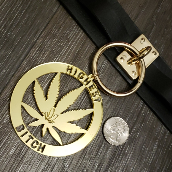 Jewelry - HIGHEST B*TCH CHOKER CANNABIS 420 Jewelry - HIGHEST B*TCH CHOKER CANNABIS 420